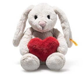 Steiff Knuffel Hoppie Rabbit Love Lichtgrijs 16cm
