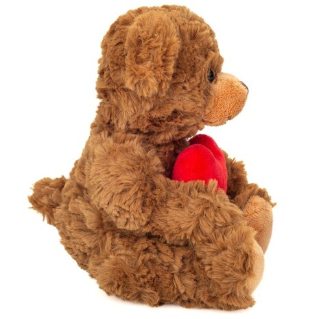 Hermann Teddy Knuffel Teddybeer met Hartje Bruin 20cm