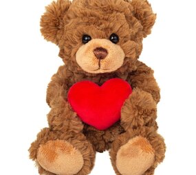 Hermann Teddy Knuffel Teddybeer met Hartje Bruin 20cm