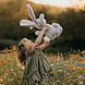 Bunnies by the bay Knuffel Floppy Nibble Konijn Lila 44cm Bunnies by the bay Knuffel Floppy Nibble Konijn Lila 44cm