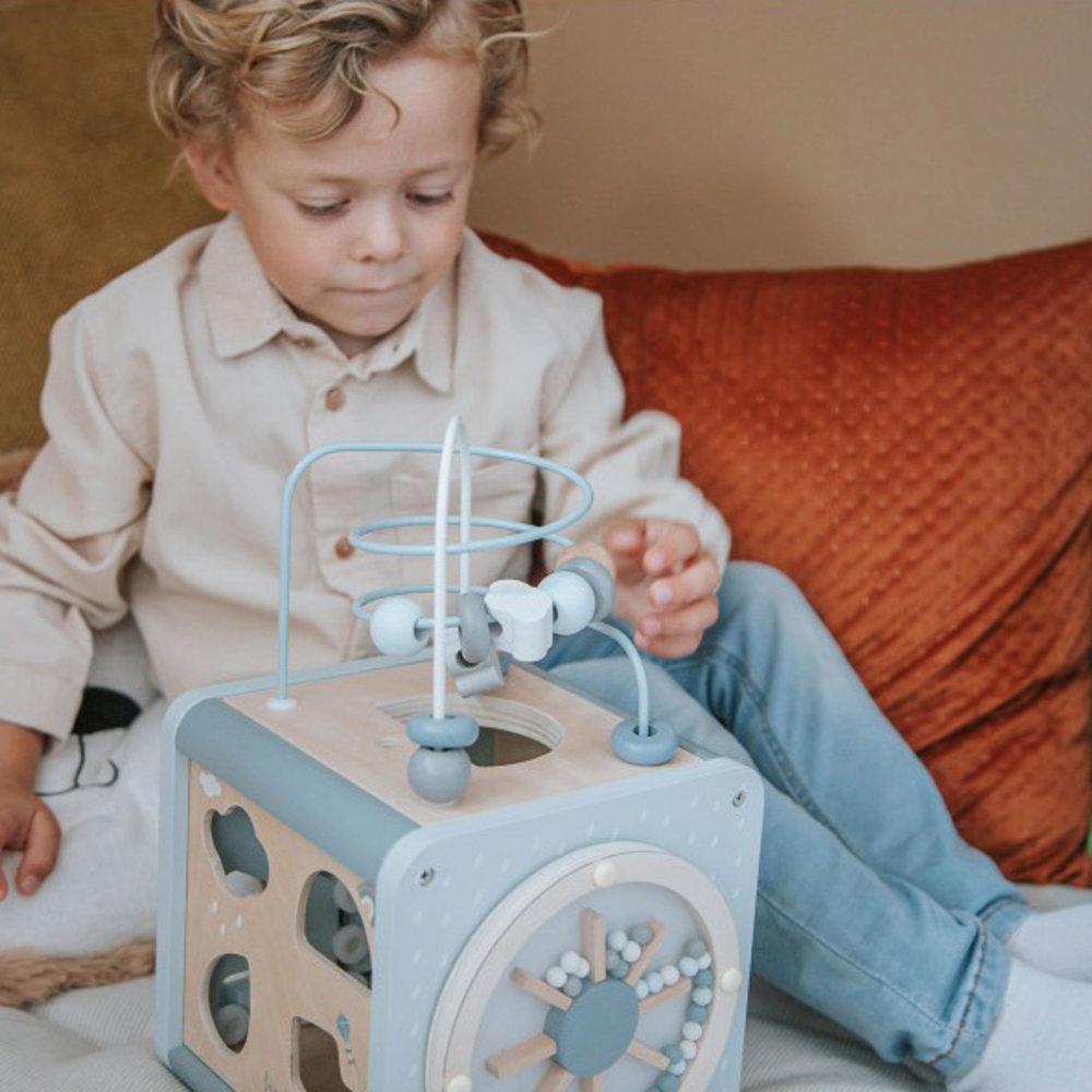 Label Label Activiteitenkubus - Blauw Label Label Activiteitenkubus - Blauw