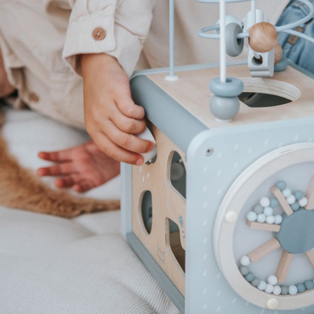 Label Label Activiteitenkubus - Blauw Label Label Activiteitenkubus - Blauw