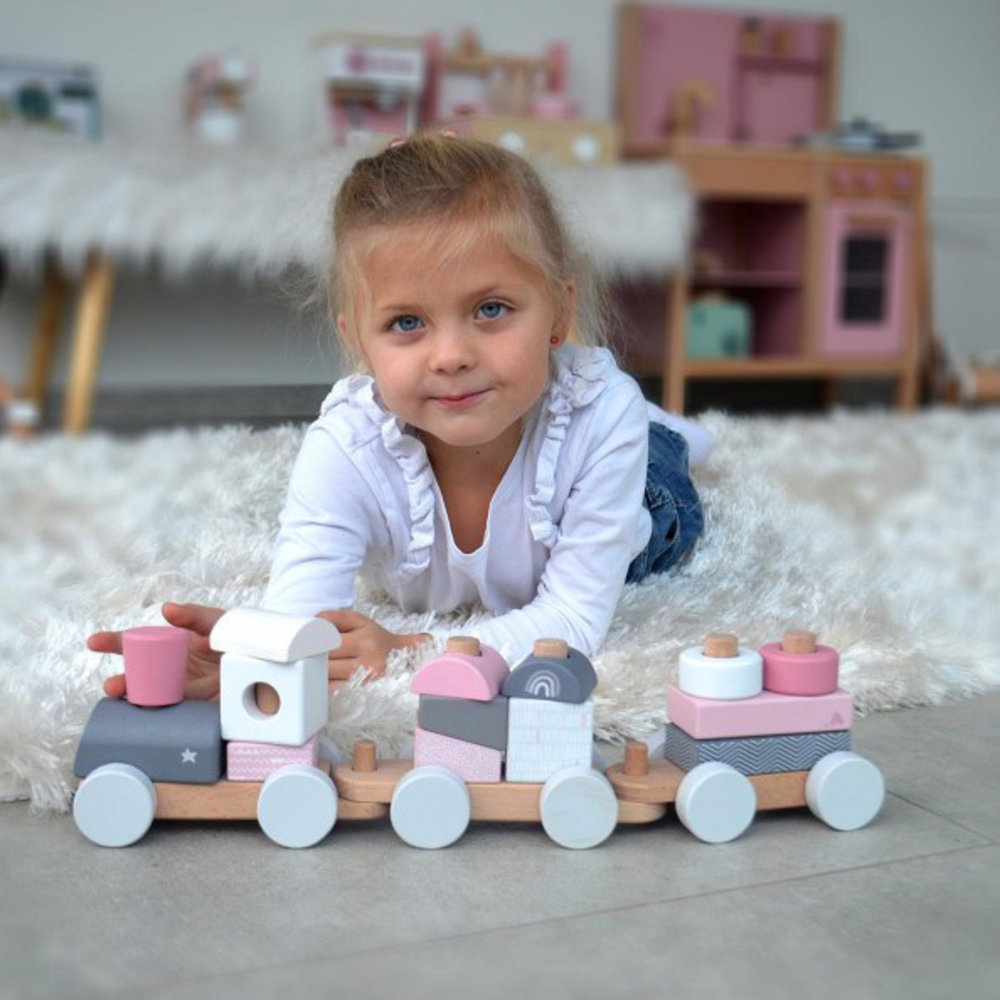 Label Label Stapeltrein roze Label Label Stapeltrein roze