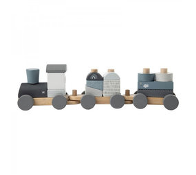 Label Label Stapeltrein blauw Label Label Stapeltrein blauw