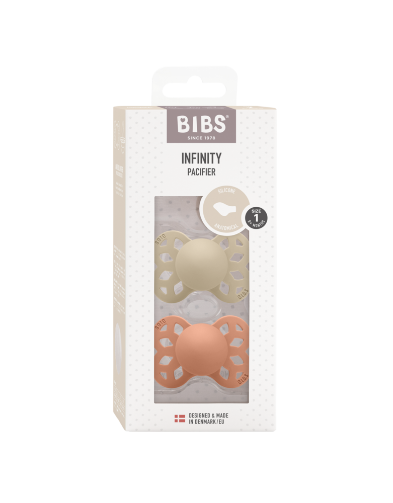 BIBS Infinity Anatomical 2 pack Vanilla/Peach BIBS Infinity Anatomical 2 pack Vanilla/Peach