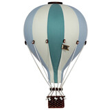Super Balloon Luchtballon - groen, blauw en ecru