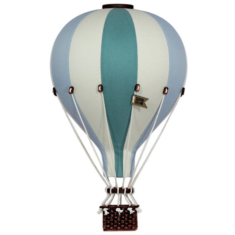 Super Balloon Luchtballon - groen, blauw en ecru Super Balloon Luchtballon - groen, blauw en ecru