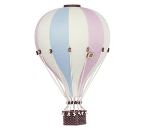 Super Balloon Luchtballon - mauve, blauw en ecru Super Balloon Luchtballon - mauve, blauw en ecru