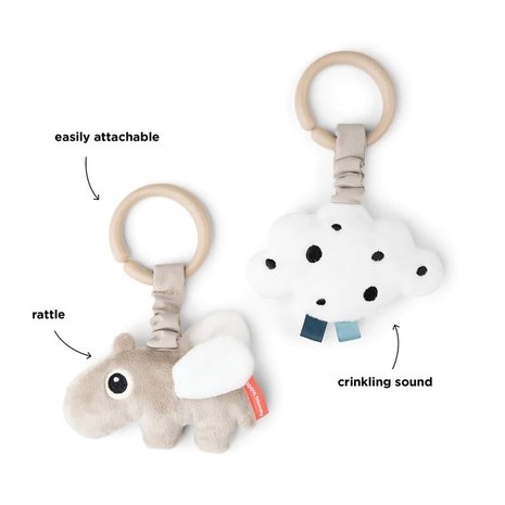 Done by Deer Hangend activiteitenspeeltje Happy clouds Sand (2-pack)