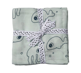 Done by Deer Multidoek Sea friends Blue 120x120cm (2-pack) Done by Deer Multidoek Sea friends Blue 120x120cm (2-pack)