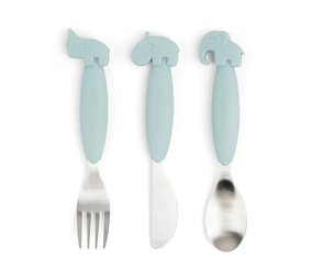 Done by Deer Easy-grip bestekset Deer friends Blue