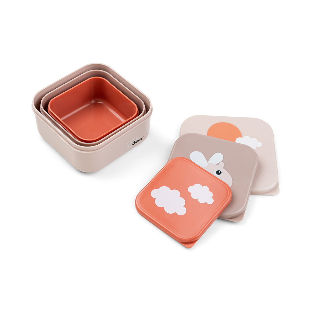 Done by Deer Snackbox set 3 pcs Happy clouds Powder