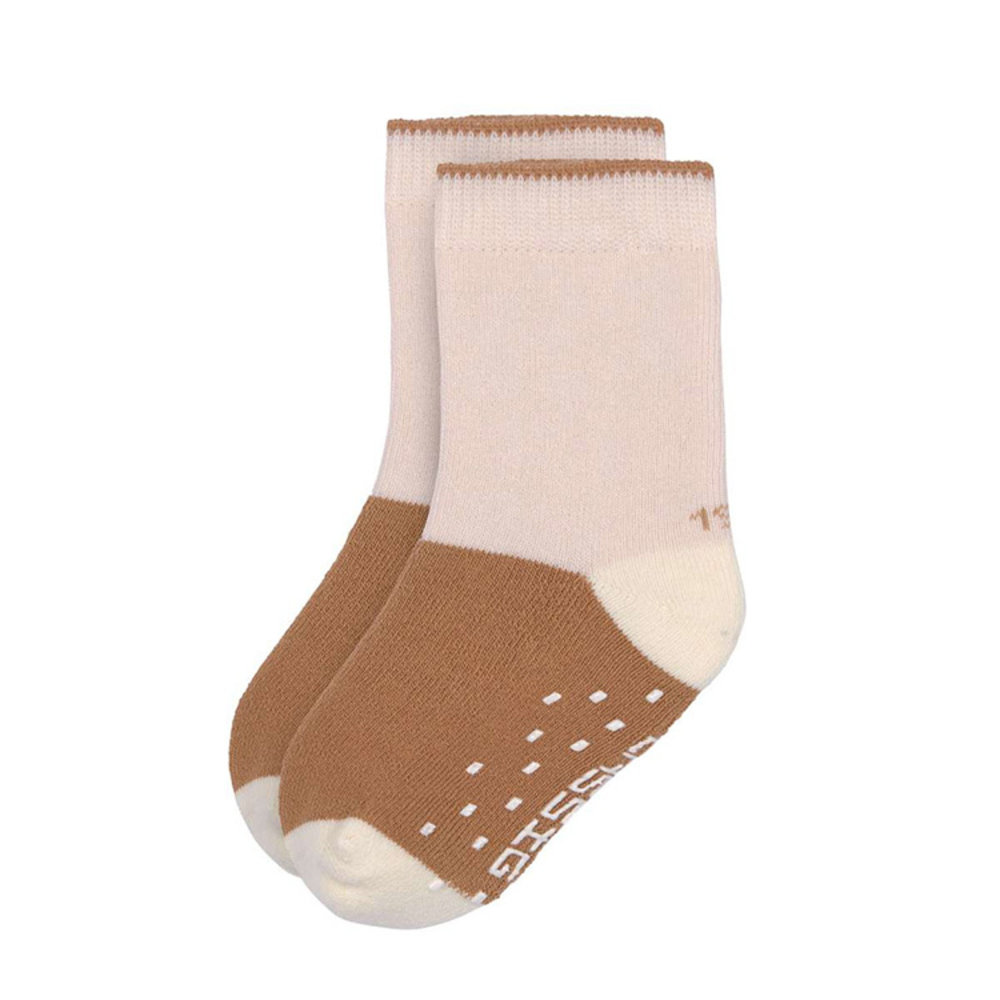 Lässig Antislip sokken GOTS powder pink/caramel (2-pack) Lässig Antislip sokken GOTS powder pink/caramel (2-pack)