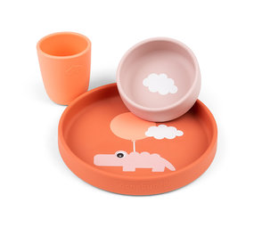 Done by Deer Siliconen maaltijdset Happy clouds Papaya