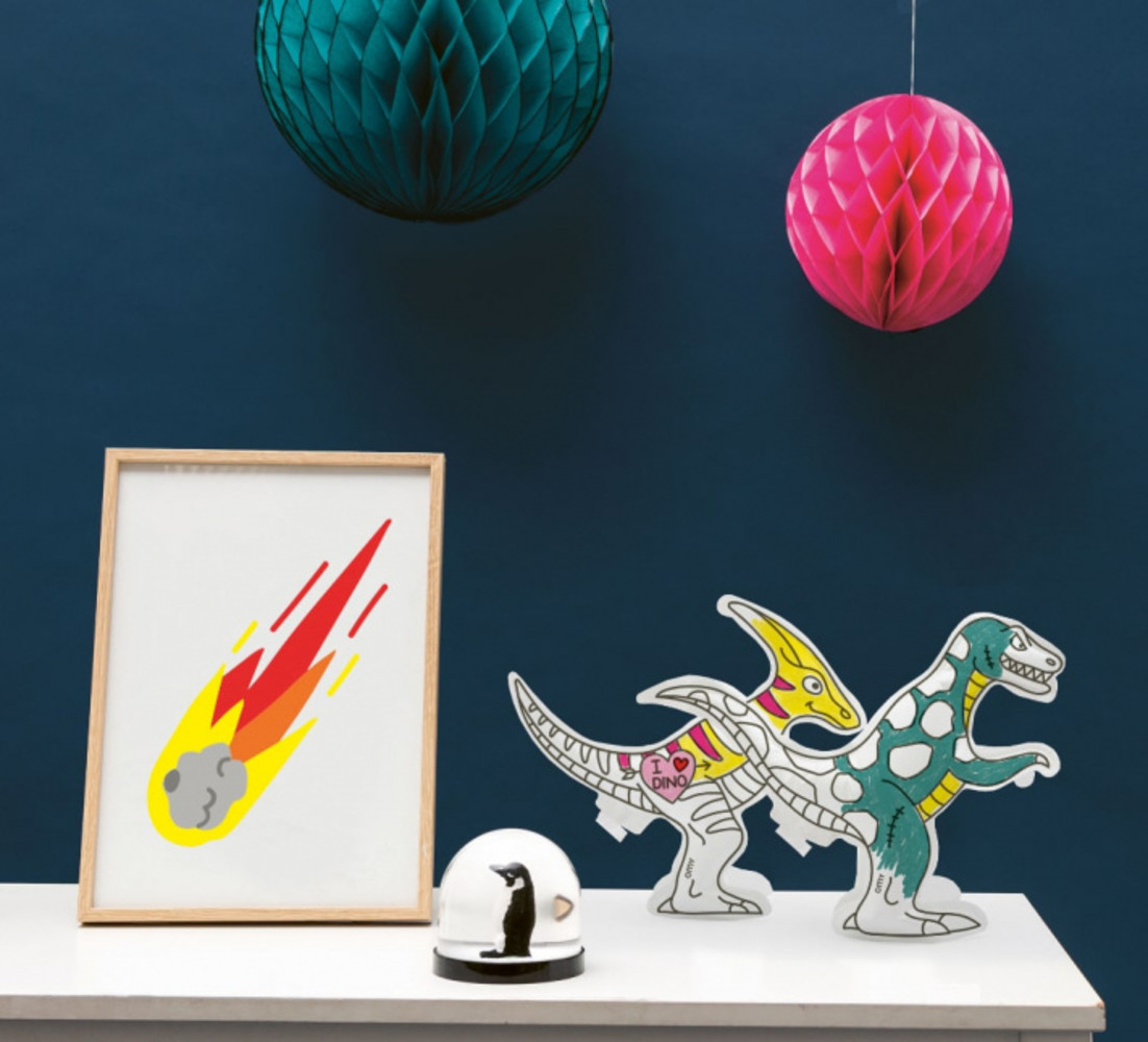 OMY 3D opblaasbare kleurplaat - Dinos OMY 3D opblaasbare kleurplaat - Dinos