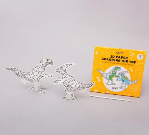 OMY 3D opblaasbare kleurplaat - Dinos OMY 3D opblaasbare kleurplaat - Dinos