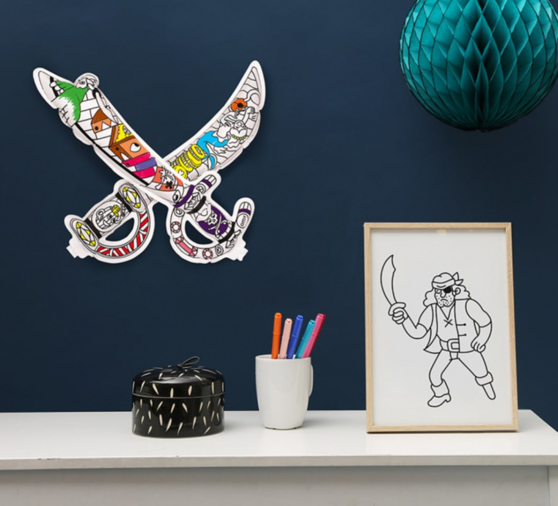 OMY 3D opblaasbare kleurplaat - Piraten