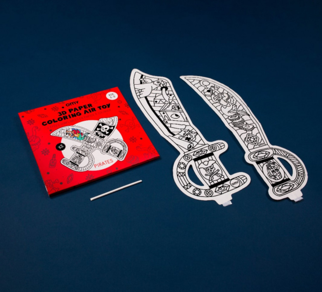 OMY 3D opblaasbare kleurplaat - Piraten