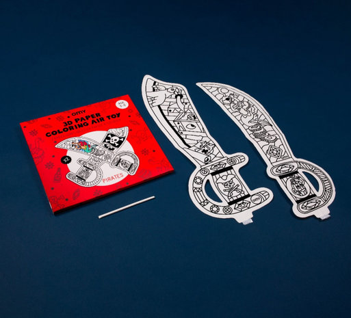 OMY 3D opblaasbare kleurplaat - Piraten