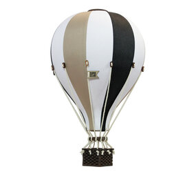 Super Balloon Luchtballon - wit zwart en beige