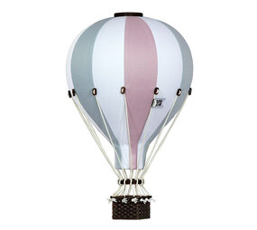 Super Balloon Luchtballon - wit, roze en grijs/groen Super Balloon Luchtballon - wit, roze en grijs/groen