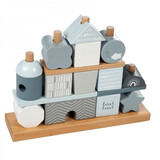 Label Label Stapelblokken huisje - Blauw Label Label Stapelblokken huisje - Blauw