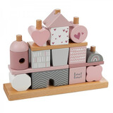 Label Label Stapelblokken huisje - Roze Label Label Stapelblokken huisje - Roze
