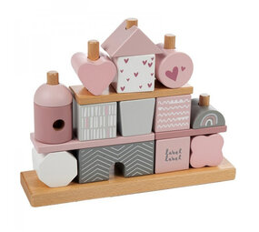 Label Label Stapelblokken huisje - Roze Label Label Stapelblokken huisje - Roze
