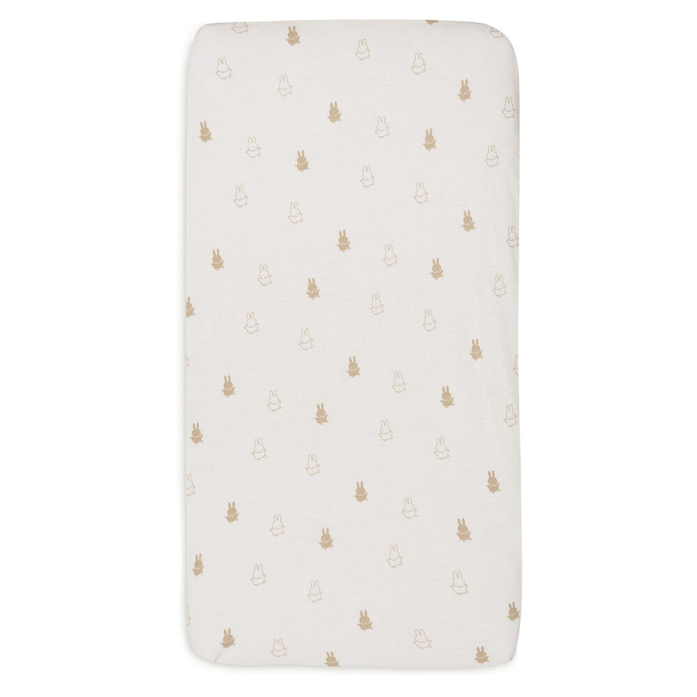 Jollein Hoeslaken Jersey 40/50x80/90cm - Happy Miffy Nougat Jollein Hoeslaken Jersey 40/50x80/90cm - Happy Miffy Nougat