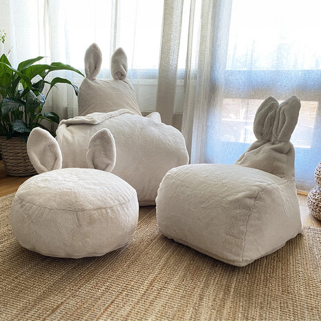 Scandinavian stories Poef Bunny Corduroy - Light blue Scandinavian stories Poef Bunny Corduroy - Light blue