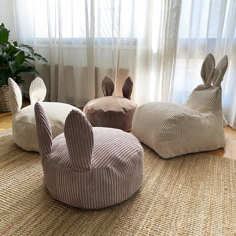 Scandinavian stories Poef Bunny Corduroy - Light blue Scandinavian stories Poef Bunny Corduroy - Light blue