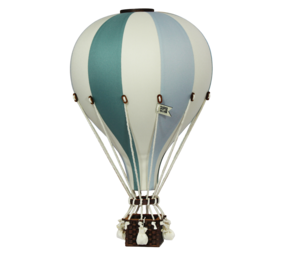 Super Balloon Luchtballon - groen, blauw en ecru (Groot)