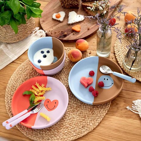 Lässig Bestek met Siliconen handvat - Happy Rascals, Heart Lavender