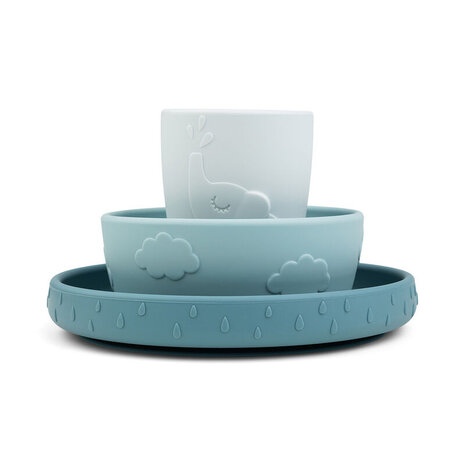 Done by Deer Stick&Stay dinner set Deer friends Blue