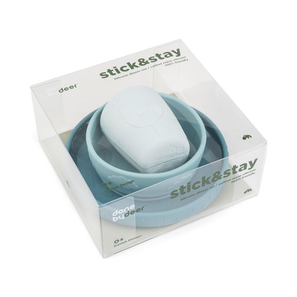 Done by Deer Stick&Stay dinner set Deer friends Blue