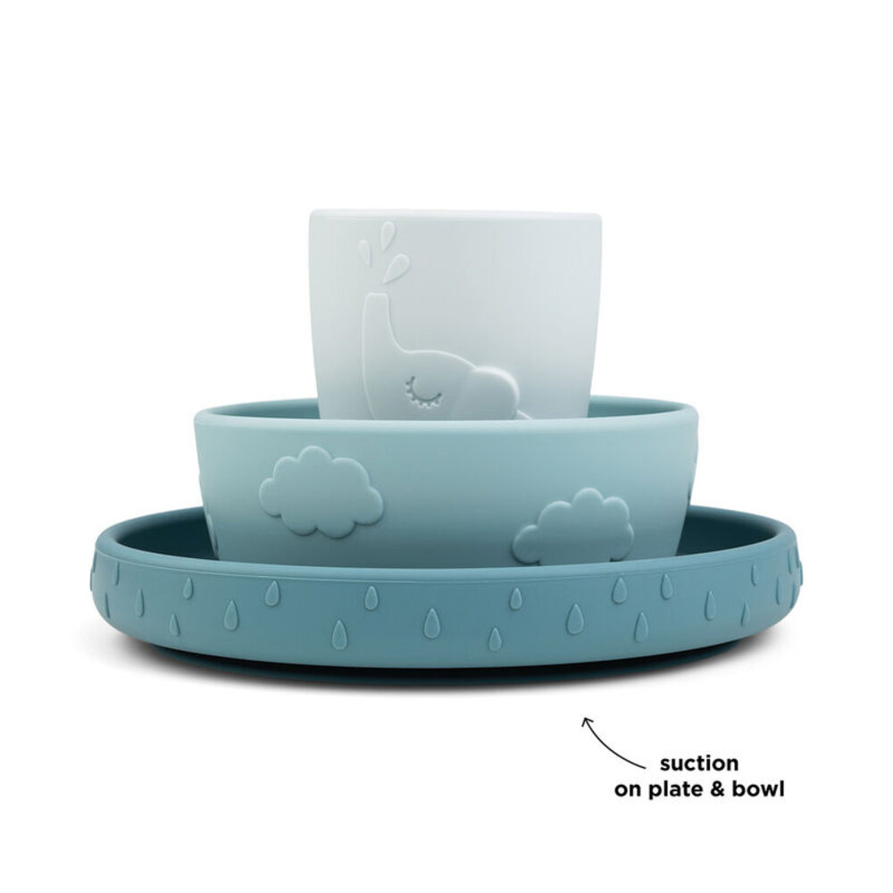 Done by Deer Stick&Stay dinner set Deer friends Blue