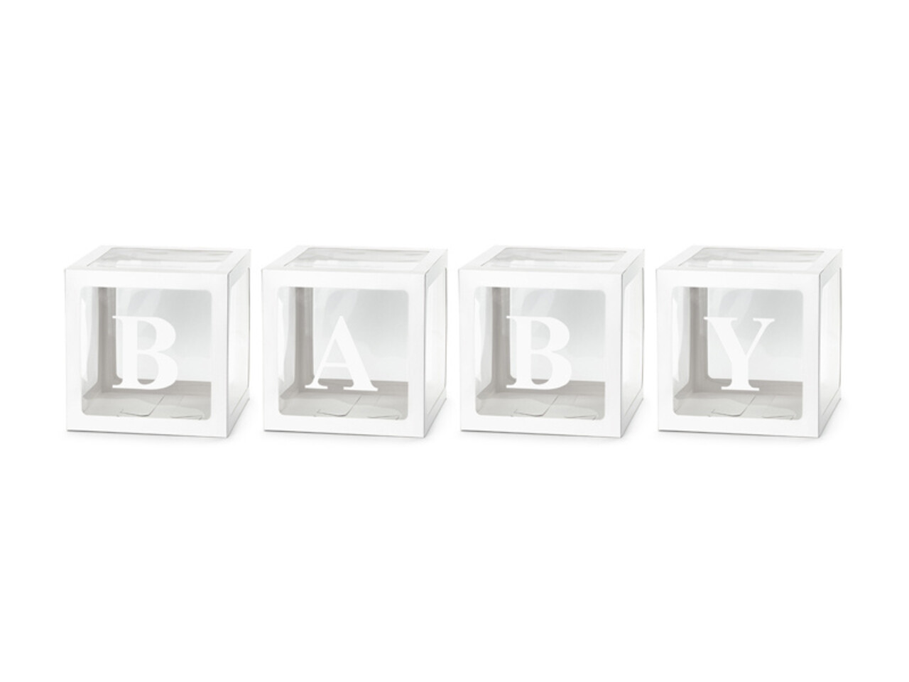 PartyDeco Ballon boxen BABY Wit (30 x 30 cm) PartyDeco Ballon boxen BABY Wit (30 x 30 cm)