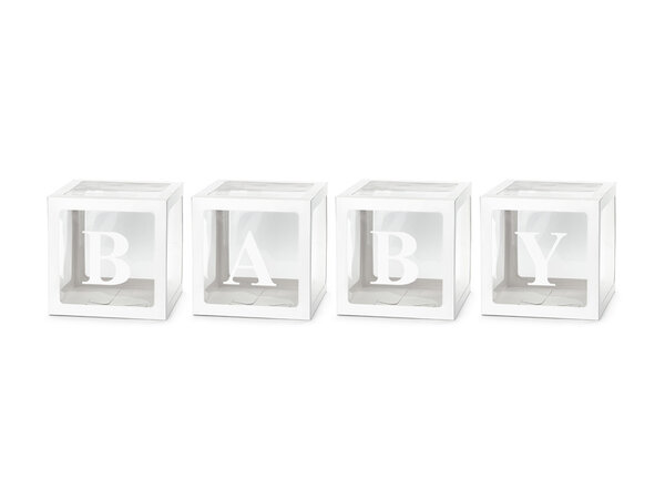 PartyDeco Ballon boxen BABY Wit (30 x 30 cm) PartyDeco Ballon boxen BABY Wit (30 x 30 cm)