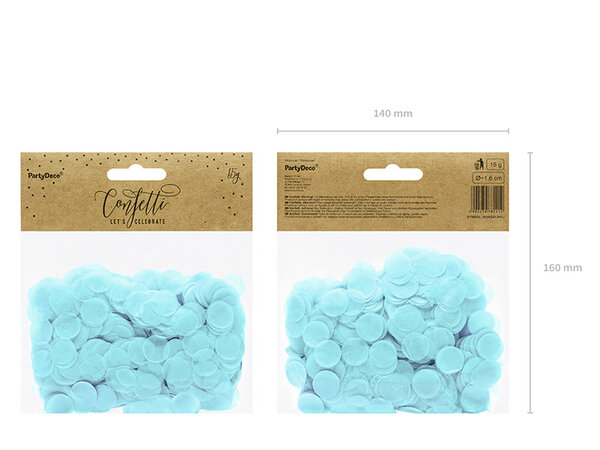 PartyDeco Confetti Cirkels Lichtblauw (15 g) PartyDeco Confetti Cirkels Lichtblauw (15 g)