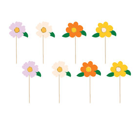PartyDeco Taarttopper Bloemen (8 st mix 13 cm) PartyDeco Taarttopper Bloemen (8 st mix 13 cm)