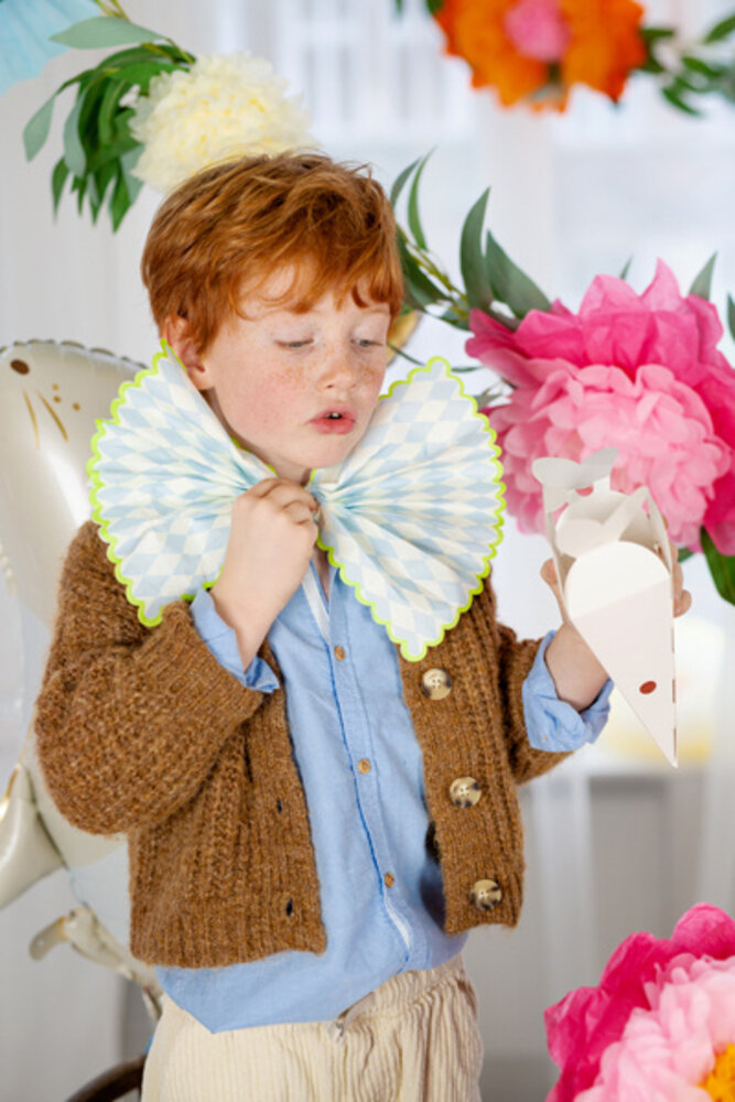 PartyDeco Servetten Blauw/wit geruit (20 st 33 x 33 cm)