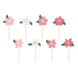 PartyDeco Taarttopper Flowers (8 st mix ± 14 cm) PartyDeco Taarttopper Flowers (8 st mix ± 14 cm)