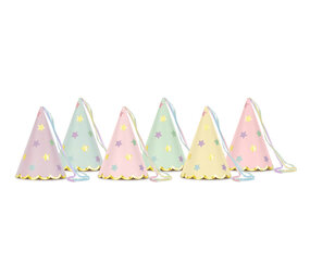 PartyDeco Feesthoedjes Unicorn Stars (6 st mix 14,5 cm)