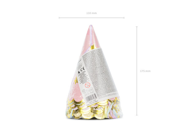 PartyDeco Feesthoedjes Unicorn Stars (6 st mix 14,5 cm)