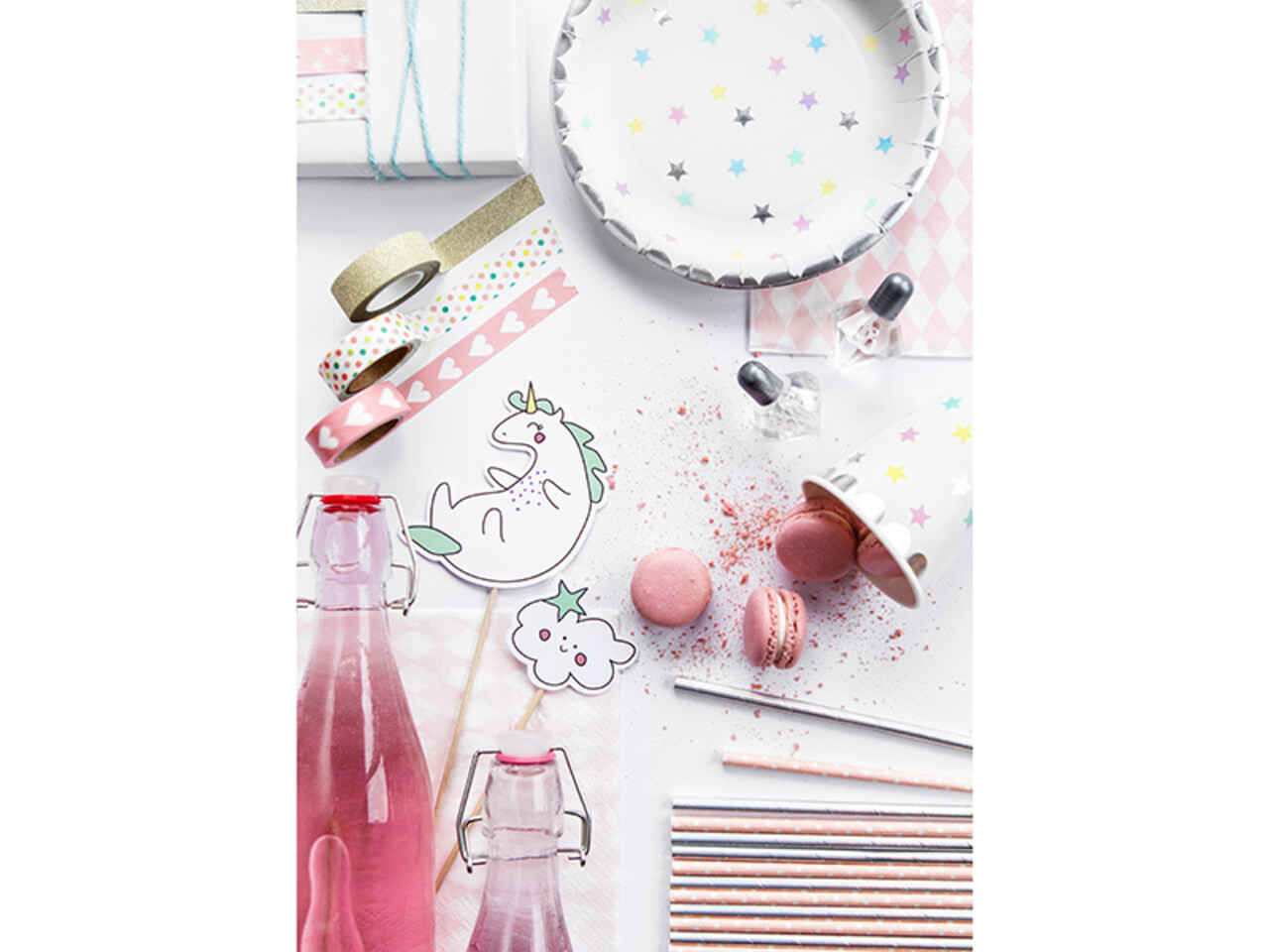 PartyDeco Bordjes Unicorn Stars (6 st 18 cm) PartyDeco Bordjes Unicorn Stars (6 st 18 cm)