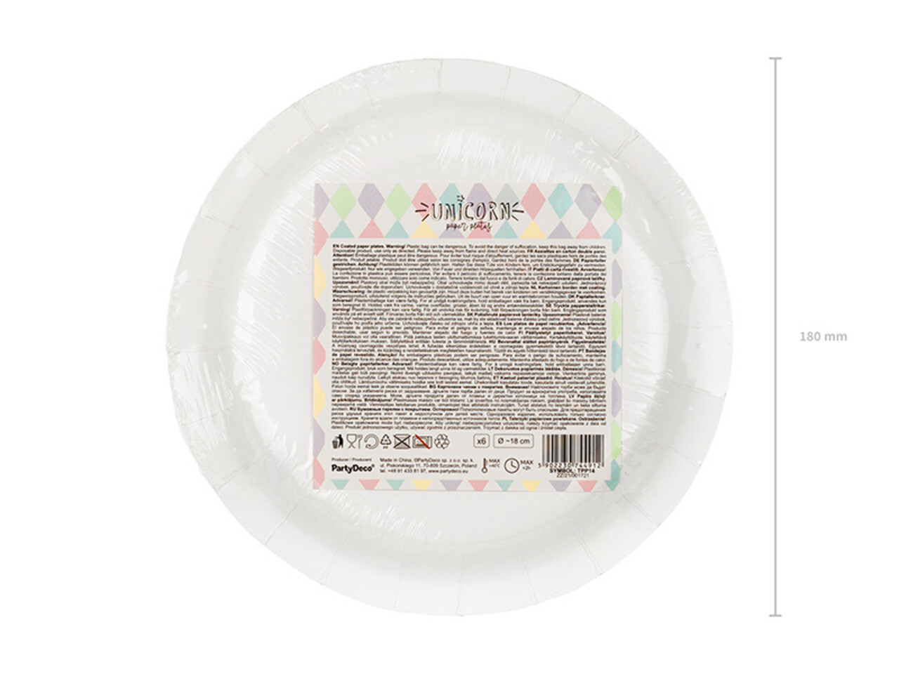 PartyDeco Bordjes Unicorn Stars (6 st 18 cm) PartyDeco Bordjes Unicorn Stars (6 st 18 cm)