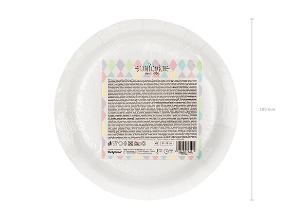 PartyDeco Bordjes Unicorn Stars (6 st 18 cm) PartyDeco Bordjes Unicorn Stars (6 st 18 cm)