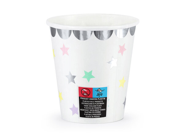 PartyDeco Bekertjes Unicorn Stars (6 st 180 ml)
