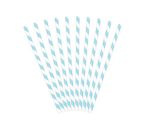 PartyDeco Rietjes Blauw/wit (10 st 19,5cm) PartyDeco Rietjes Blauw/wit (10 st 19,5cm)