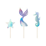 PartyDeco Taarttopper Zeemeermin (3 st mix 24,5 cm) PartyDeco Taarttopper Zeemeermin (3 st mix 24,5 cm)